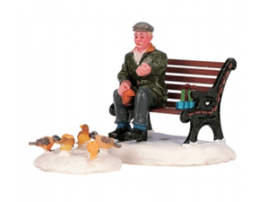 Lemax Feeding Pigeons Set Of 2